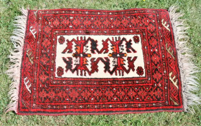 Orient Afghan BELUTSCH Wolle Schöner Alter Feiner Teppich Handgeknüpfter