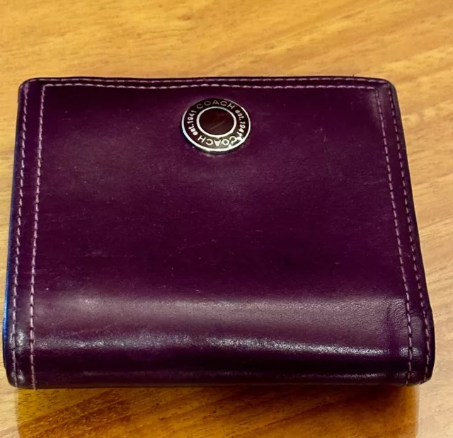 Vintage Coach Burgandy Leather Wallet CC/ Bill/ Coin Purse