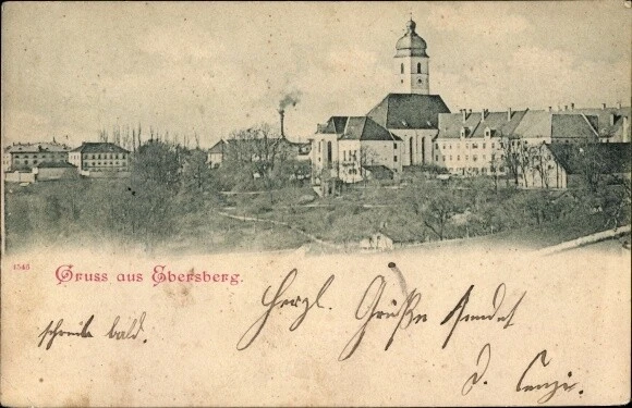 Ak Ebersberg im Kreis München Oberbayern, Blick auf Stadt und Kirche - 10094640