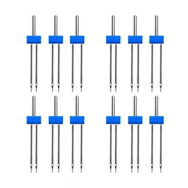 12pcs 2/90 Twin Needles Stretch Needles Pins  for Household Sewing Machine