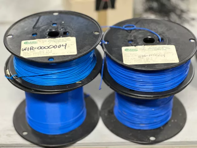 20AWG teflon mil-spec 19 strand silver coated wire blue E20 19 6 spool 1000ft