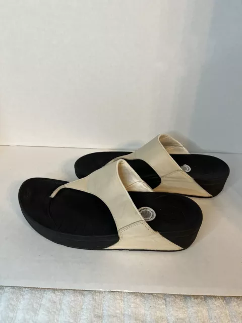 Fitflop Micro Wobble Board Women's Size 9 Flip Flop Sandals Beige Euc