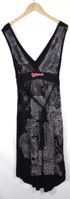 Desigual Robe col en V sans manches en viscose pour femme Taille M/L