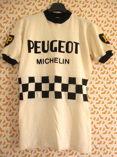 Maillot Cycliste Vintage Peugeot Cycles BP Laine Bovis Années 70 – Taille S