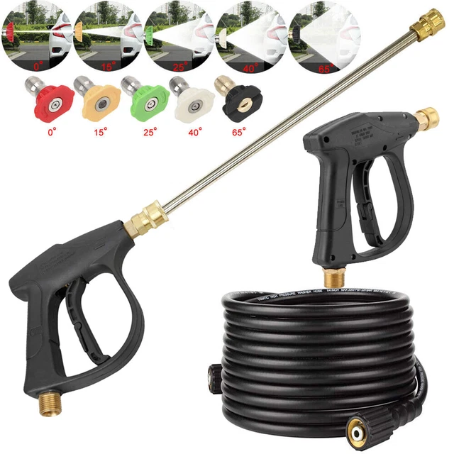 High Pressure 4350PSI Car Power Washer Gun Spray Wand Lance Nozzle and Hose Kit