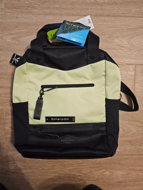 Sherpani Camden convertible travel tote laptop backpack green