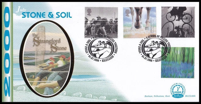 2000 GB Stone & Soil Strangford Stone Benham BLCS186b FDC Killyleagh SHS