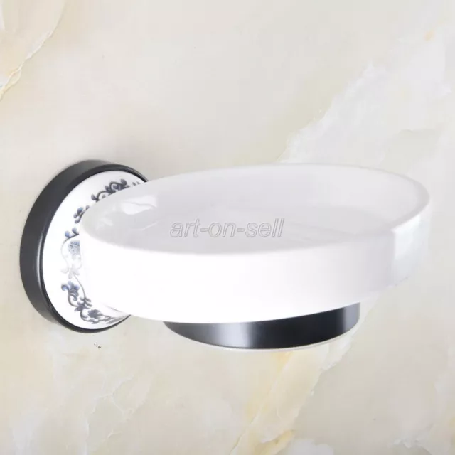 Oil Rubbed Bronze Wall Mounted Ceramic Soap Dish Holder Bathroom Accessories