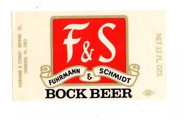 USA - Beer Label - Fuhrmann & Schmidt Brewing Co, Shamokin, PA - Bock Beer