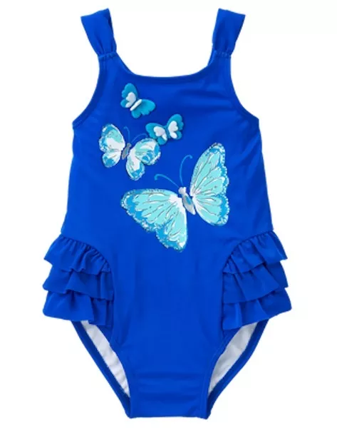 NWT Gymboree Girls Butterfly Swimsuit Toddler UPF 50+ 2T,3T,4T