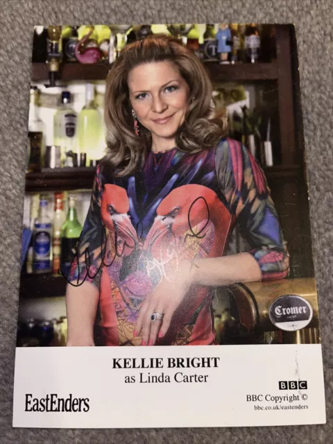 BBC EastEnders KELLIE BRIGHT as Linda Carter Hand Signed Cast Card Autograph
