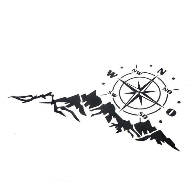 2pcs/set Mountain adventurers car sticker compass graphics decoration`