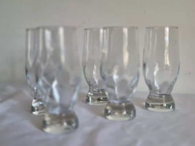 Lot De Six Verres Gros Pied Plein Torsadé 2