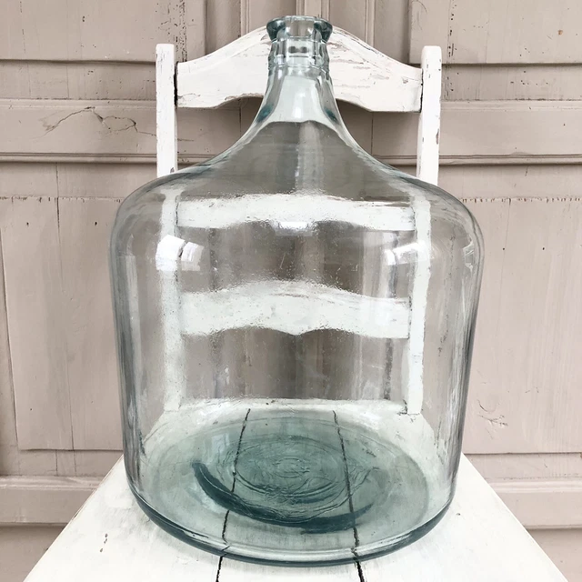 VINTAGE CARBOY 5 Gallon Wine Bottle Jug DemiJohn Antique Blue Glass