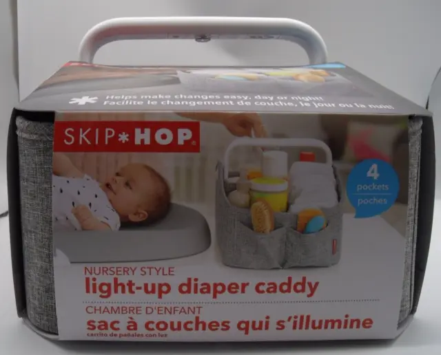 Home Baby Nursery Style Light Up Portable Organizer Bin Diaper Caddy New