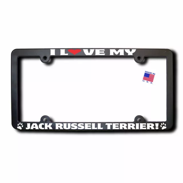 I Love My JACK RUSSELL TERRIER License Frame w/Reflective Text