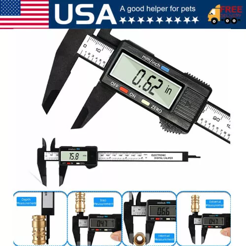 Regla de medición electrónica Vernier calibre LCD calibre pinza digital de 6" 150 mm