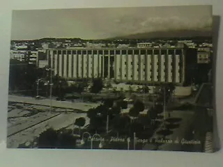 CATANIA PIAZZA VERGA E PALAZZO DI GIUSTIZIA 1958 vecchia cartolina foto veduta