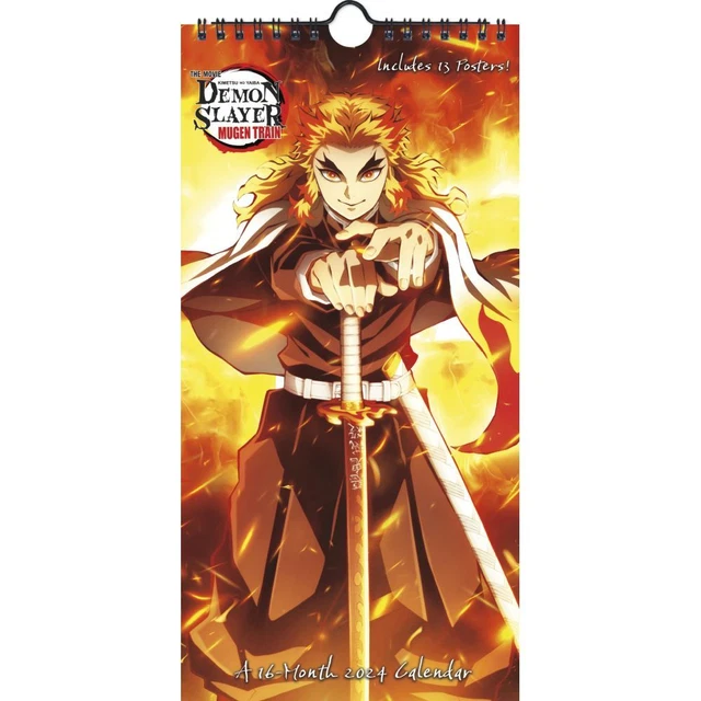 TRENDS INTERNATIONAL, Demon Slayer 2024 Poster Slim Wall Calendar 15.