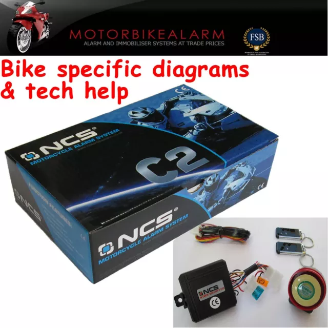 Ncs C2 Simple Motorbike Bike Motorcycle Alarm & Immobiliser With Remote Start  1