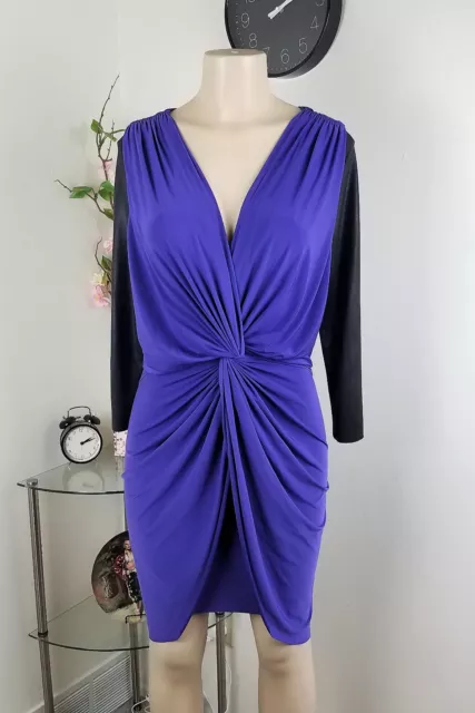Tbags Los Angeles Dress Womens Size Medium Purple Black Formal Party New