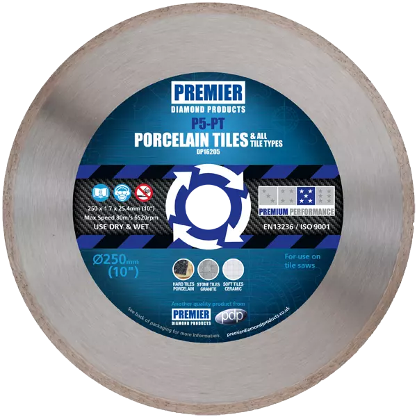 New Diamond Blade Porcelain Tiles Blade P5-PT PDP Essex 01277 222283 2