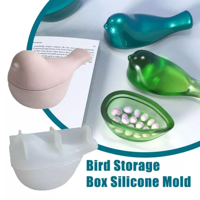 Box Molds Moulds Mirror Silicone Mold Bird Shape Resin Box Storage Molds B1L2