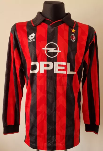 AC Milan 1994 - 1995 Home football Lotto long sleeve Jersey #17