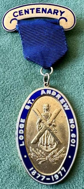 VINTAGE MASONIC JEWEL Lodge St Andrew No 601 Ardersier Scotland Centenary 1977