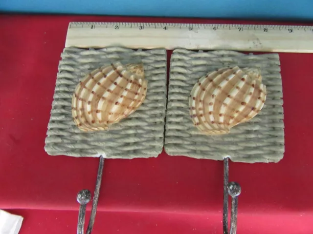 597.  Set of 2 Wall Mounted Hooks COASTAL ACCENT Michael's Seashore Motif Beach