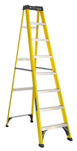 NEW Louisville Ladder 8' Fiberglass Step Ladder, 12' Reach,250 lbs Load Capacity