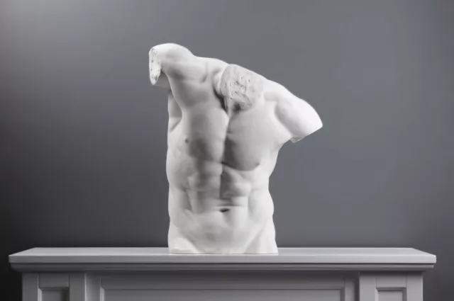 Male Torso Statue (20.5 inch / 52 cm) Nude Man Naked Body Marble Sculpture