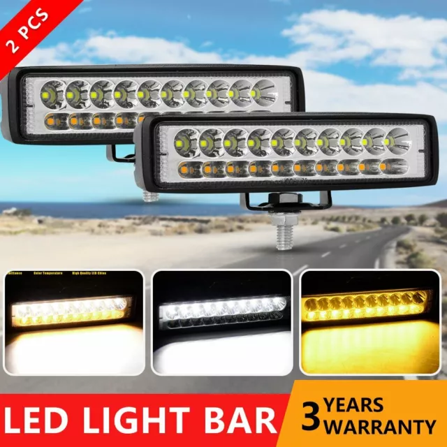 Pair 6 inch 20 LED Work Light Flood Bar Car SUV OffRoad Truck Driving Fog Lamps