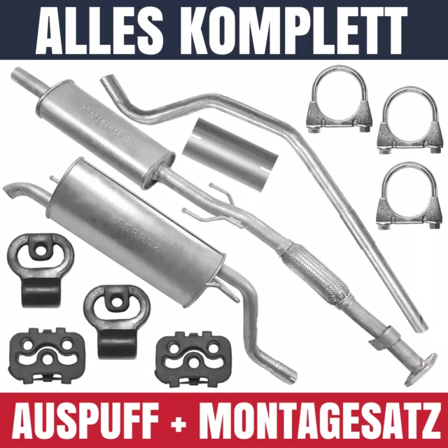 Schalldämpferset Auspuffanlage Auspuff für Fiat Grande Punto 1.4 16V Schrägheck