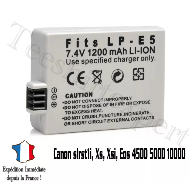 Batterie pour CANON LP-E5 LPE5 Eos 450D 500D 1000D Rebel T1i Xs - 1200mah LP-E5