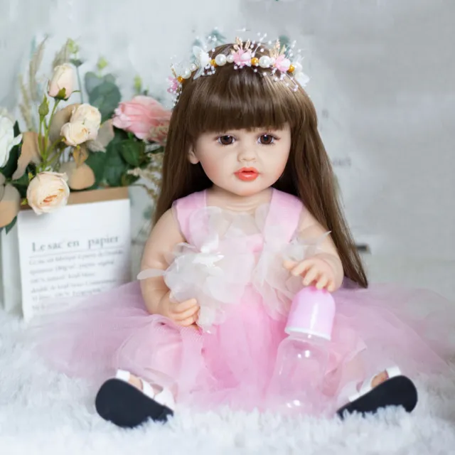 22 inch Reborn Doll Cute 55cm Girl Doll Bath Toys Realistic Anatomically Correct