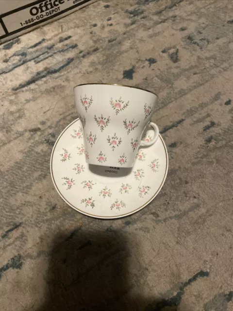 Vintage Russian USSR LFZ Lomonosov Tea Cup With Saucer  Pink Flowers Imperial