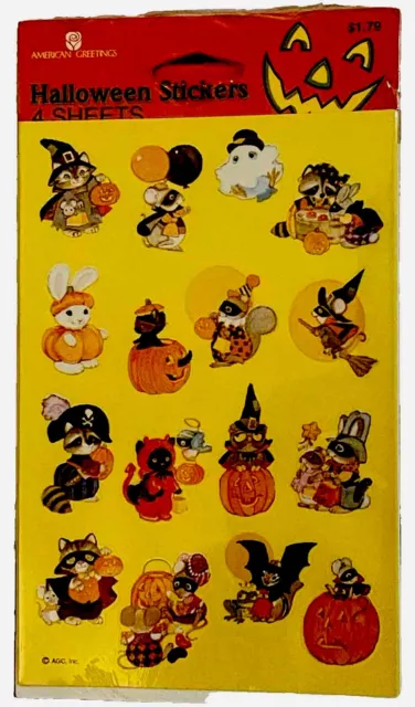 Vintage 80s Stickers American Greetings Halloween Cats Mouse Sticker Sheets Rare