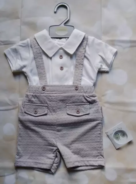 BNWT Baby Boys Dungaree 2 Piece Set by My Little Chick⛱️