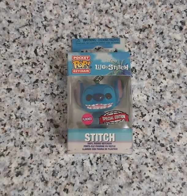 Funko Pocket Pop! Keychain Disney Lilo & Stitch - Stitch Flocked Special Edition