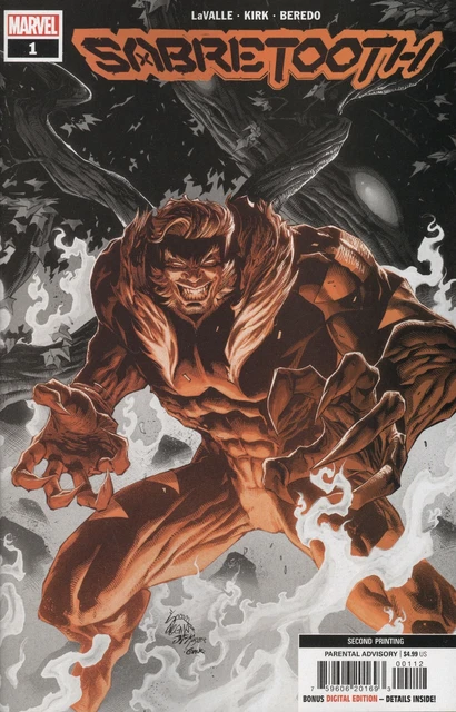 Sabretooth #1 2Nd Printing Stegman Variant Vf/Nm Marvel Hohc 2022