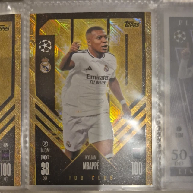 TOPPS MATCH ATTAX 2024/25 Kylian Mbappe 100 Club Card 476 £3.19
