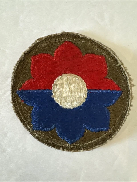 Vintage Ww2 U S Army 9th Infantry Division Patch Snow Back Original