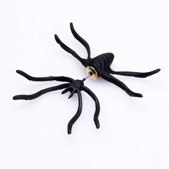 Hoop Earrings with Pearls 1Pc New Fashion Womens Halloween Black Spider Charm