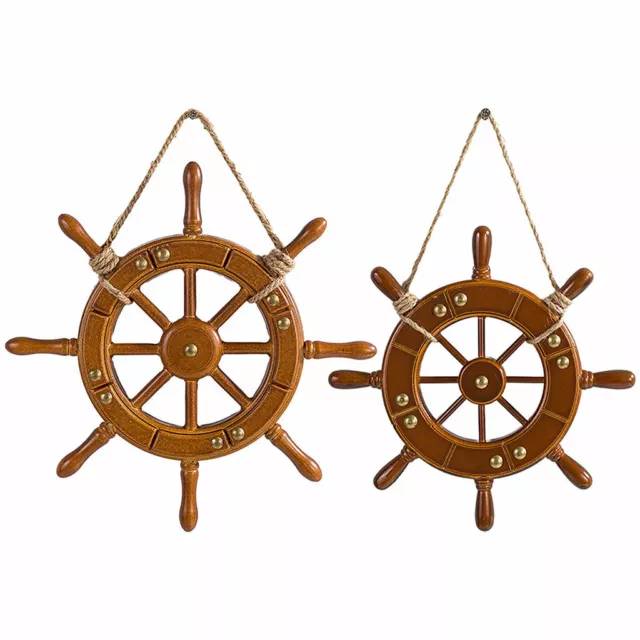 Party Decor Wooden Boat Rudder Living Room Ship Wheel Wall Hanging Ornament