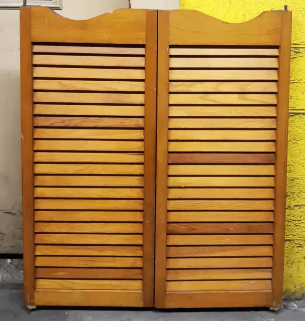 2 avail Pair 31"x37" Antique Vintage Old SOLID Wood Wooden Saloon Swinging Door
