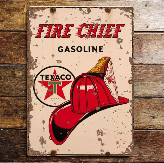 Fire Chief Benzina Texaco targa in metallo