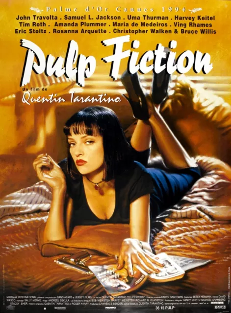 PULP FICTION, JOHN TRAVOLTA, Repro affiche CINEMA VINTAGE (40X60cm), HQ