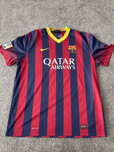 FC Barcelona Nike Home Football Shirt Qatar Airways Dri-Fit Size XL