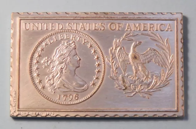 1796 United States of America 1/2 Half Dime Numistamp Medal 1979 Mort Reed